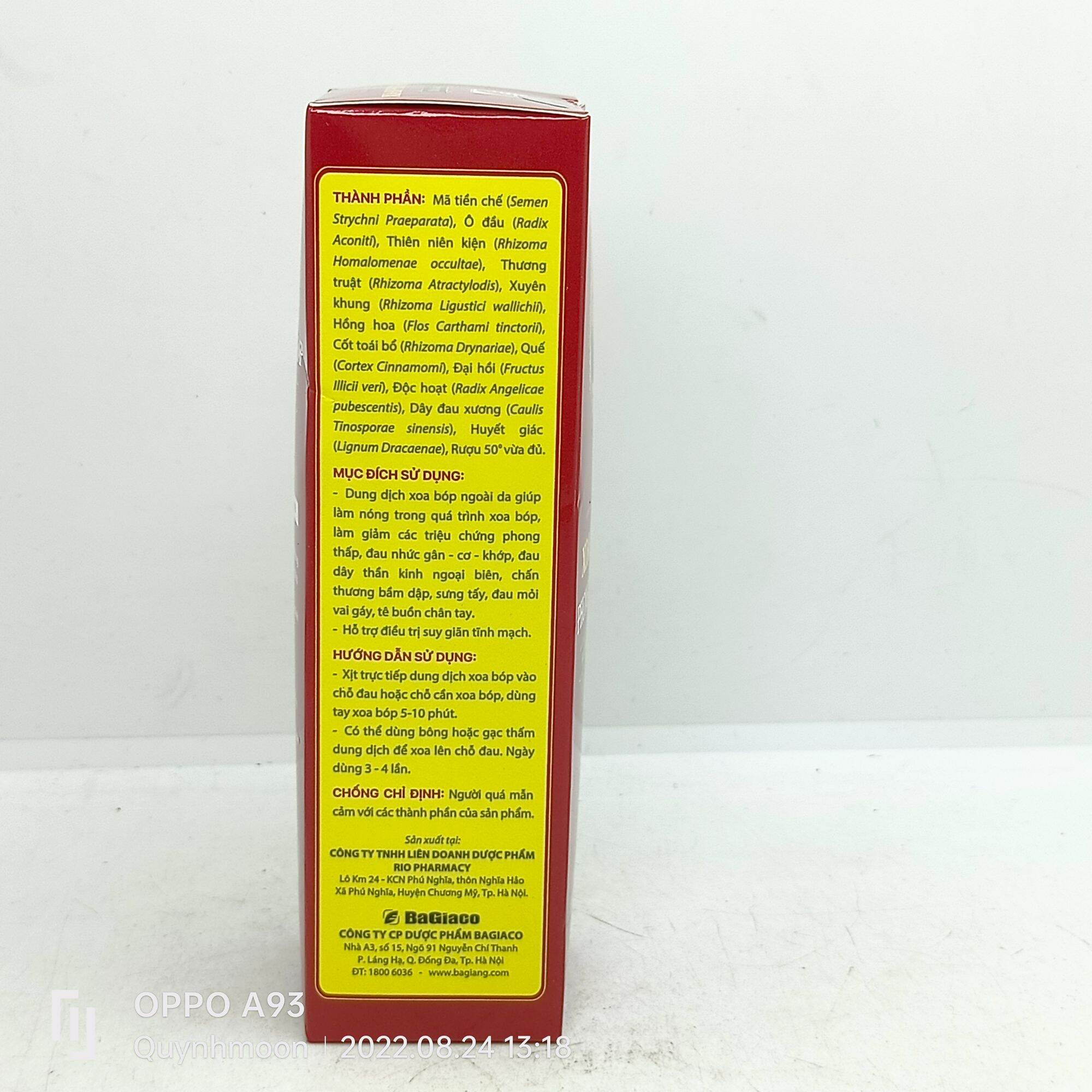 Xịt xoa bóp thảo mộc  Bà Giằng lọ 50ml