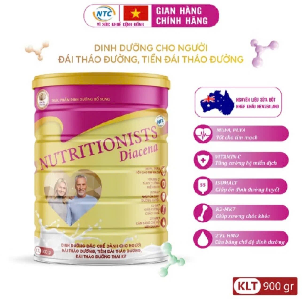 Sữa Nutritionists Diacena 900g, hạn sử dụng 4,5/2025. Chính hãng. Thanh lý Giá tốt