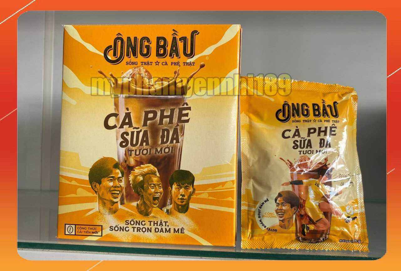 cà phê cafe sữa đá Ông Bầu (hộp 10 gói x24gram)