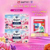 Combo 2 Hộp Giấy Thơm Comfort Hương Mẫu Đơn Và Hoa Hồng Ohara 40 tờ/hộp, Dành Cho Máy Sấy Quần Áo, Tủ Quần Áo