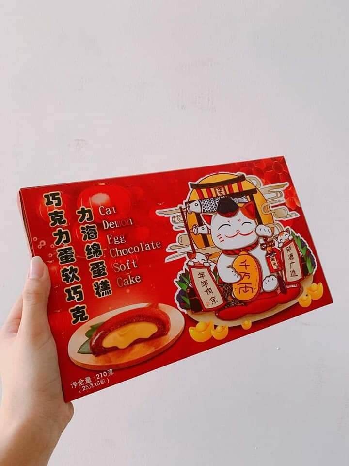 🍩🍩🍩 bánh socola trứng tan chảy mèo thần tài