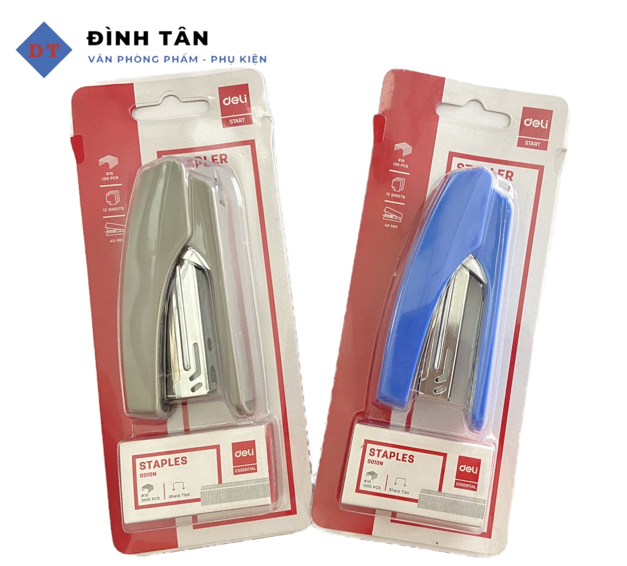 Máy bấm kim deli 02381 - tặng kèm hộp kim bấm 10