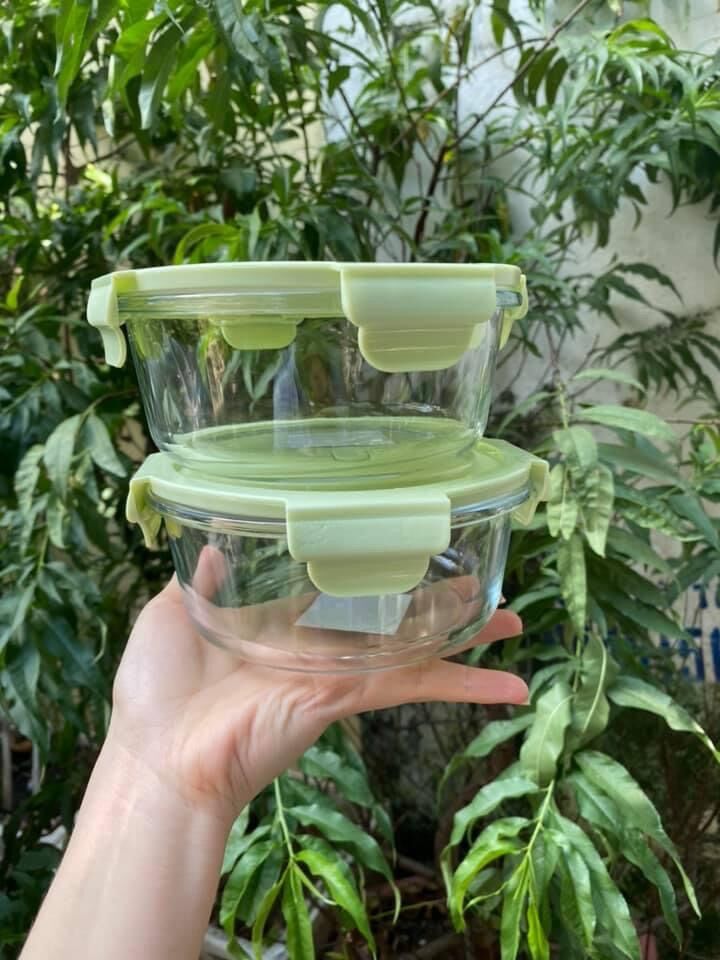 BỘ 3 THỐ THỦY TINH ĐỰNG THỨC ĂN 650ML
