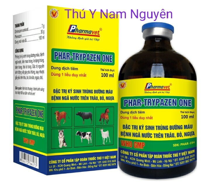Trypazen one 20ml ký sinh trùng đường máu trên Trâu, Bò, Dê, Cừu, Ngựa, Chó