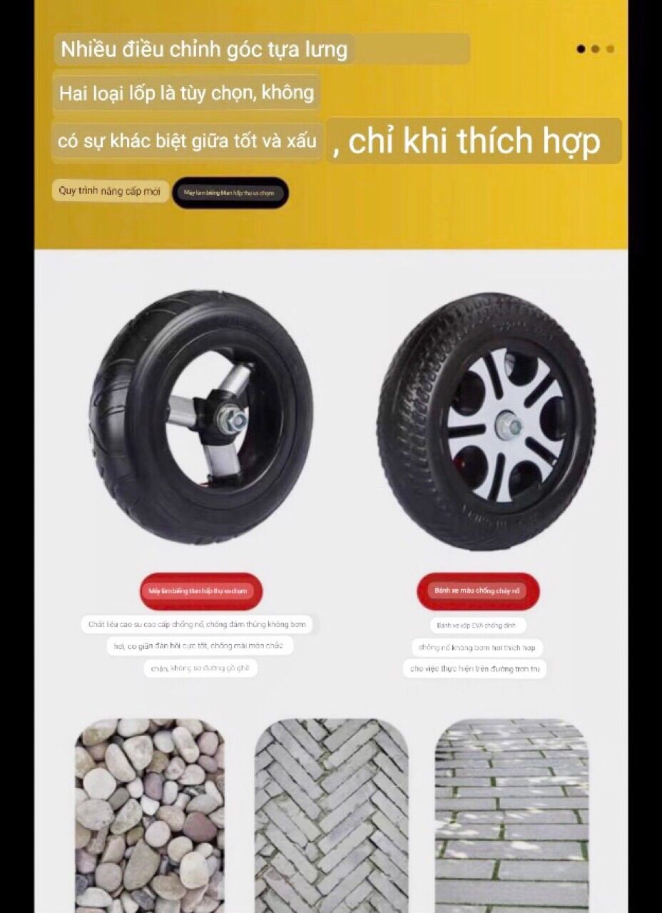 XE ĐẨY ĐÔI CHO BÉ ( HÀNG CAO CẤP ) Bánh Cao Su