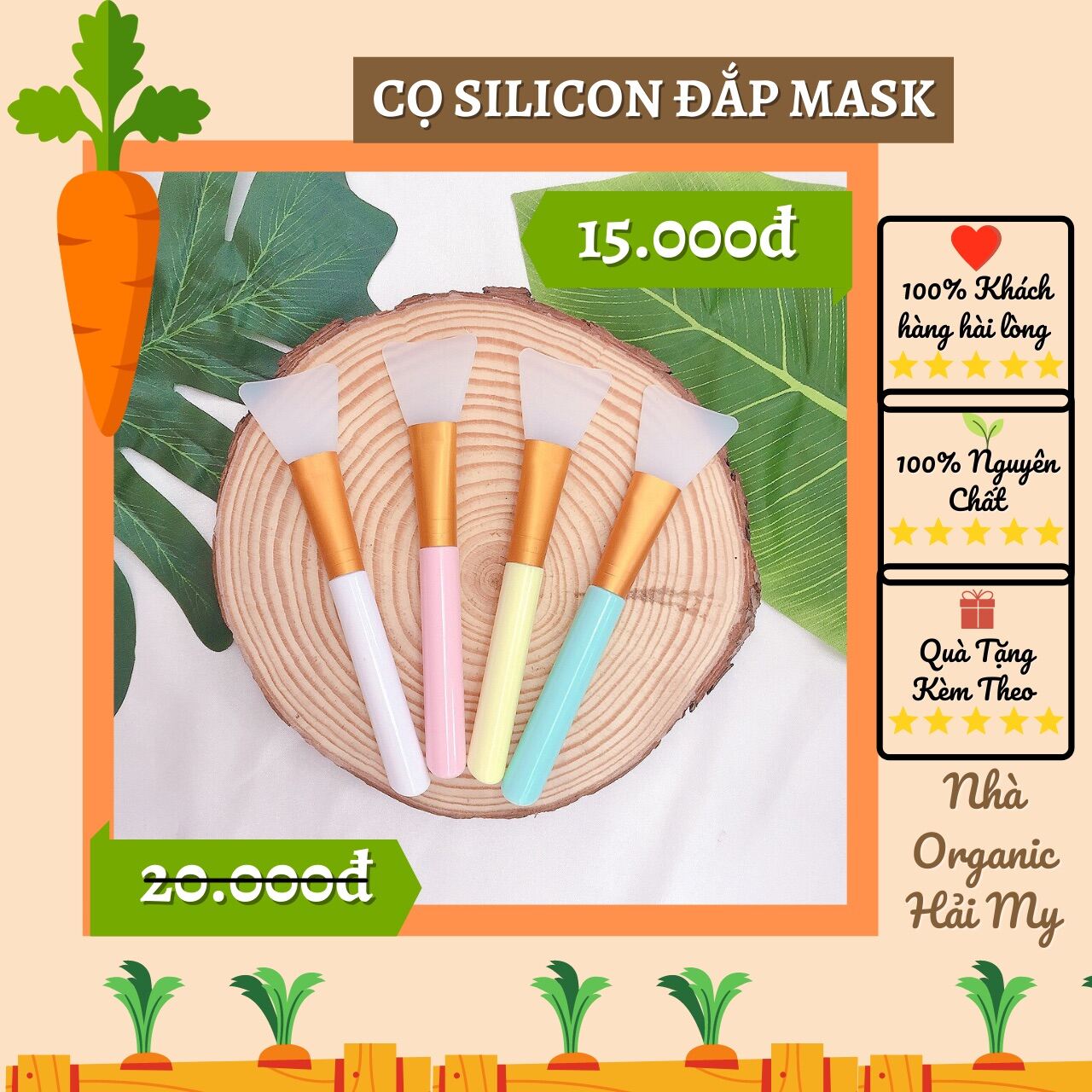 [Hcm]Cọ Silicon Cao Cấp Đắp Mặt Nạ - Bột Thiên Nhiên Handmade