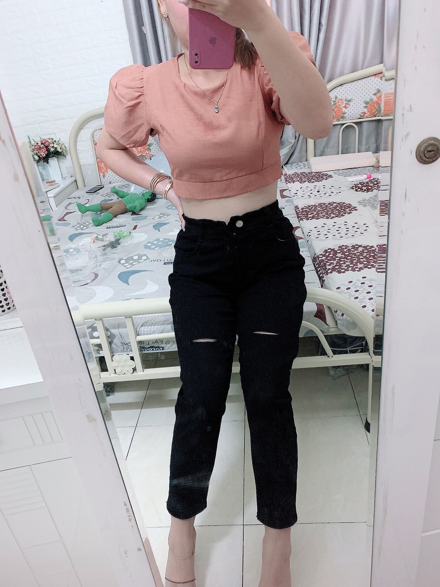 QUẦN JEAN BAGGY ĐEN RÁCH GỐI ( #23)