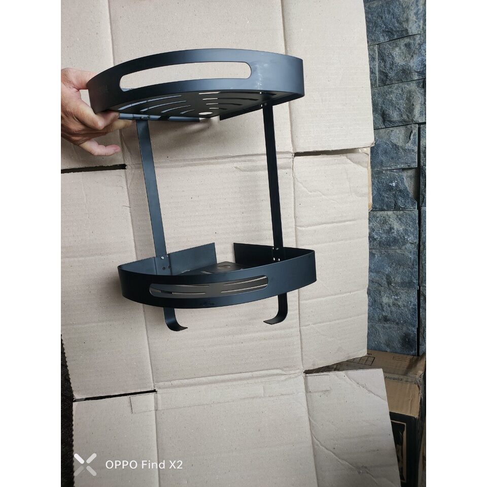 Kệ góc đôi Inox 304 đen