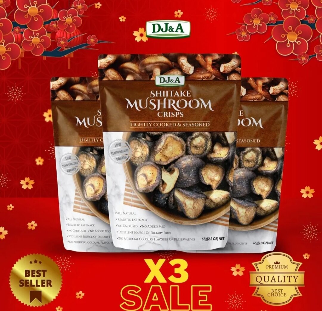 Combo 3 túi nấm hương sấy giòn DJ&A 65g -Hàng nhập khẩu từ úc