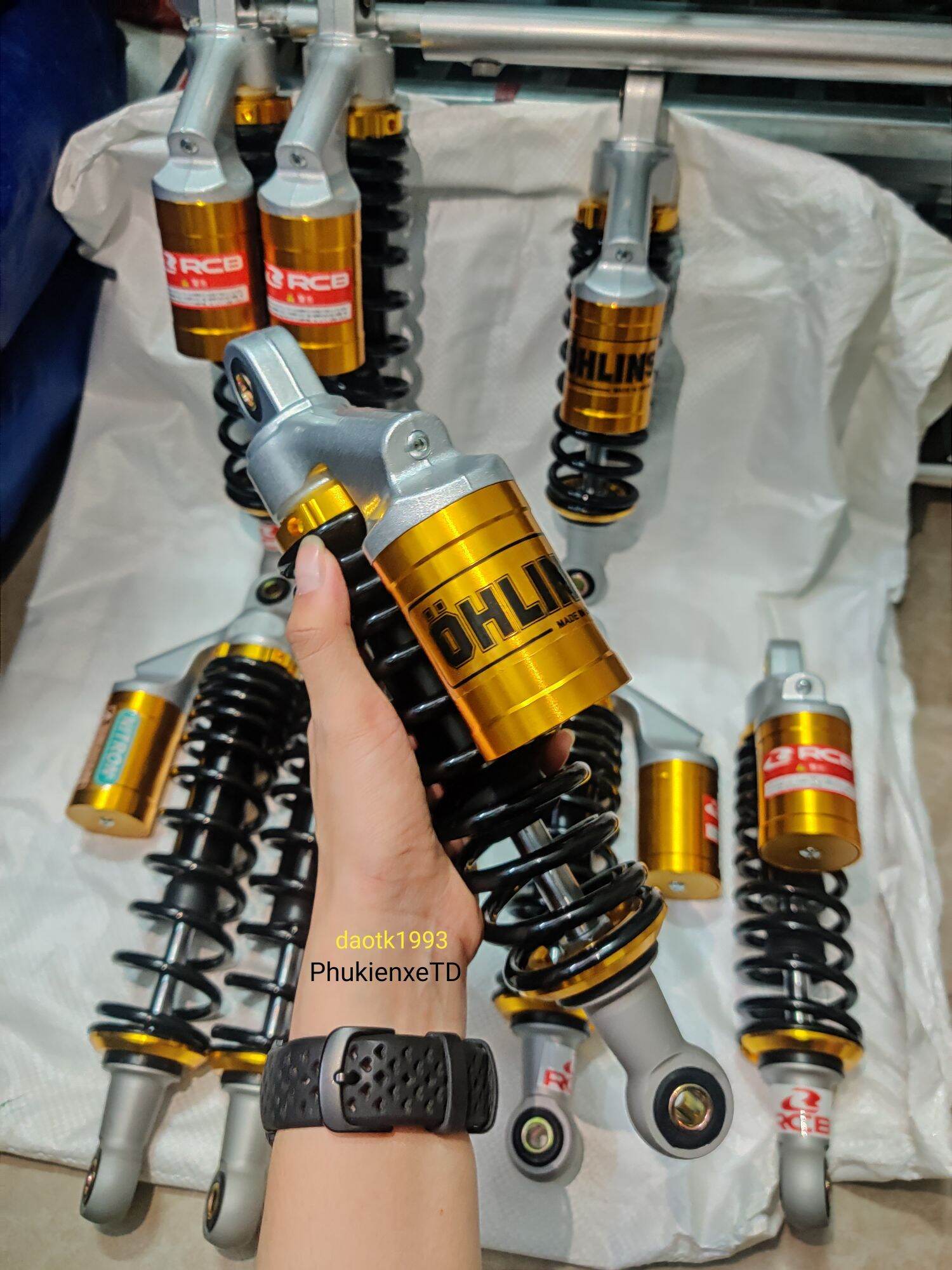 Phuộc RCB/Nitron/Ohlins bình dầu lắp Dream Wave RS Blade Suviva Magic Elegant Axelo Caphe Future Charly Sirius Jupiter Max Taurus Galaxy.....