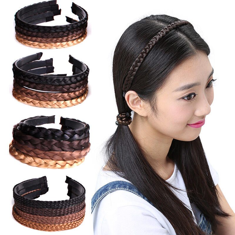 Bờm cài bím tóc màu nâu/đen