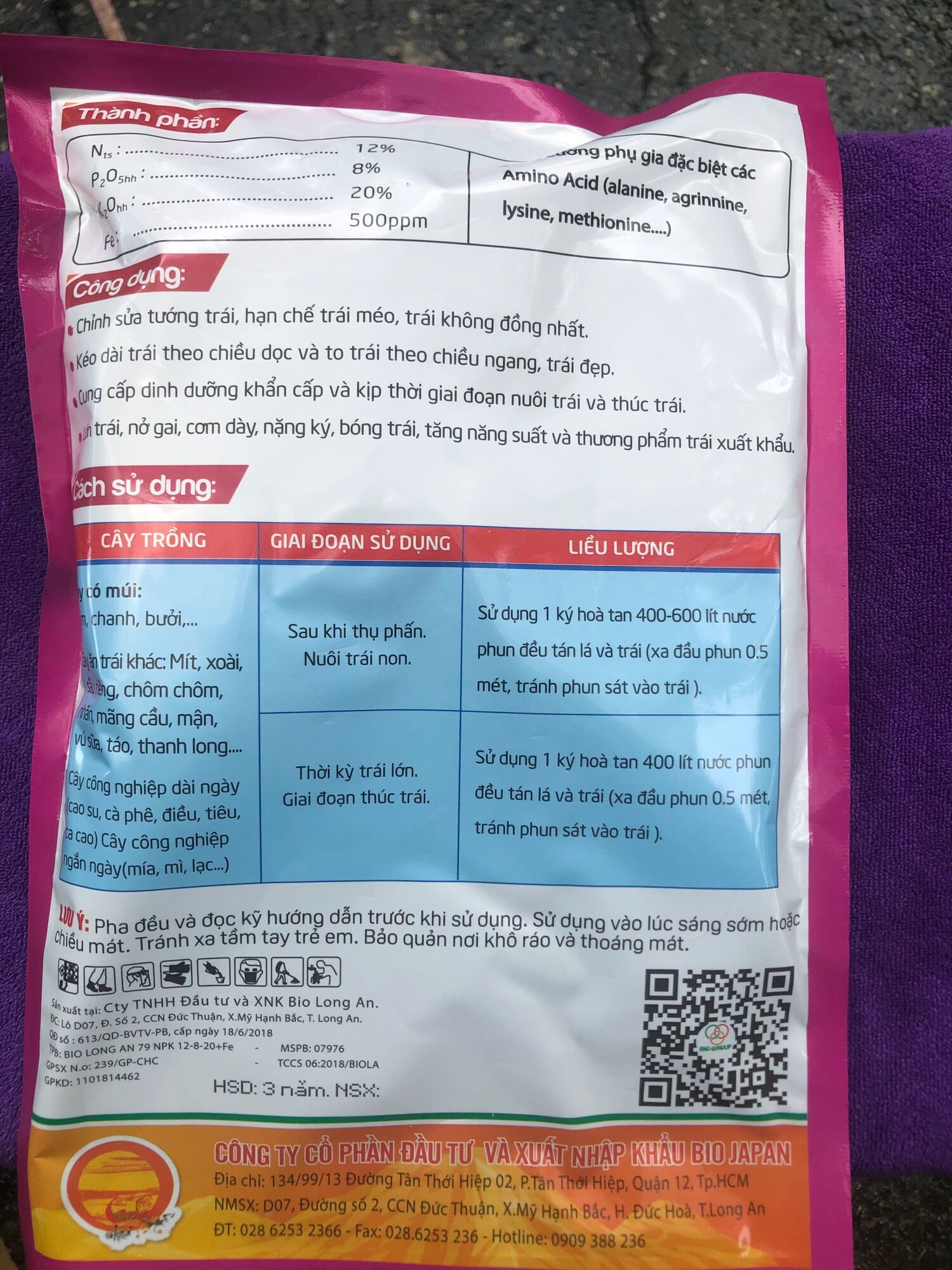 [FREESHIP MAX] Phân bón lá 12-8-20+ FE. Hàng chính hãng Quả Cầu Lửa