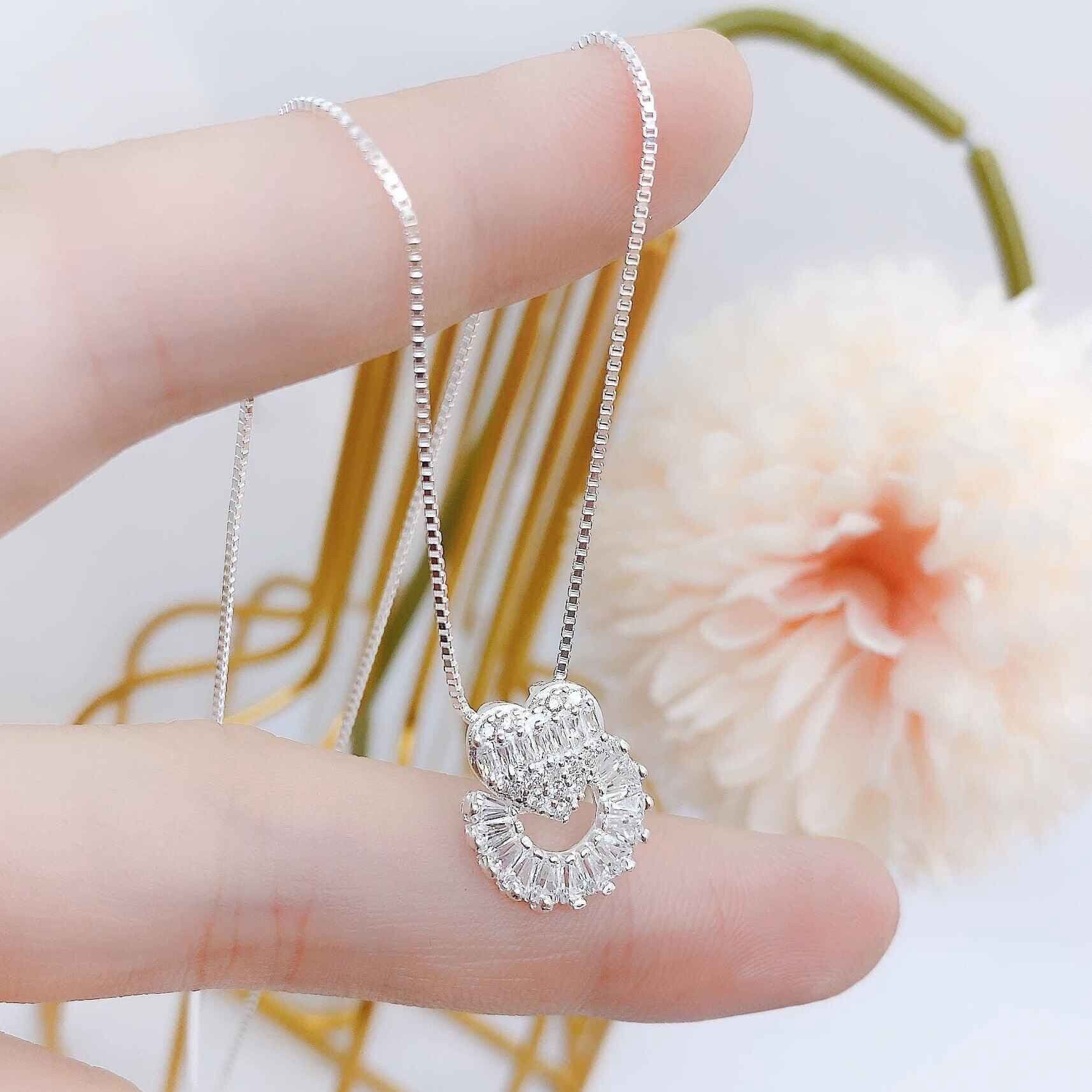 BỘ TRANG SỨC HÌNH TRÁI TIM CHUẨN BẠC TA