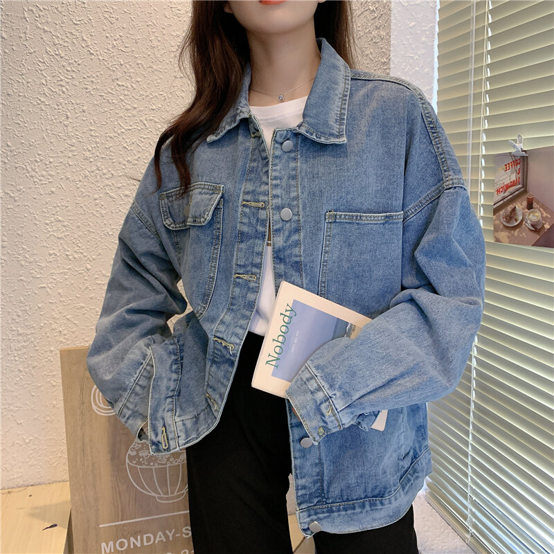 Áo Khoác Bò Nữ Mập Cỡ Lớn Áo Sành Điệu Instagram Nổi Tiếng Trên Mạng Rộng Rãi Phong Cách Hàn Quốc Mẫu Mới Đầu Xuân Năm 2023 Xuân Thu Nữ Đông