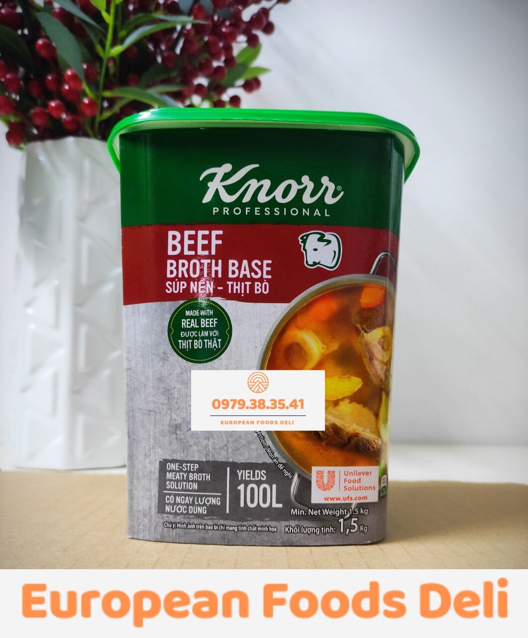 Súp Nền Thịt Bò Knorr Beef Broth Base Hộp 1.5KG