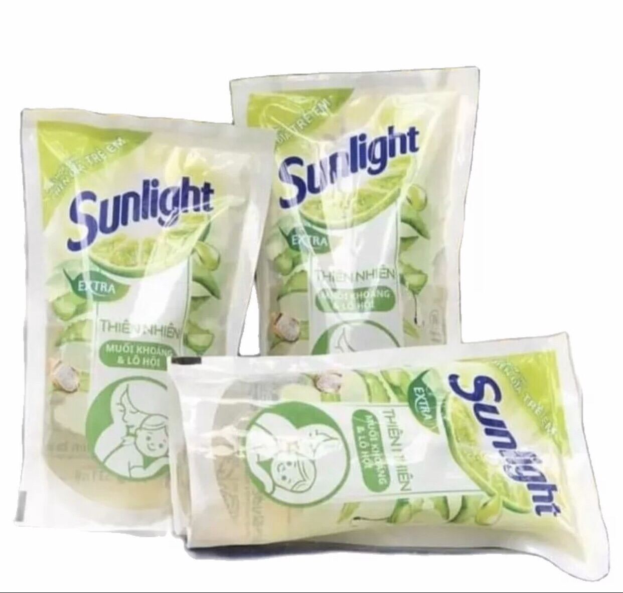 COMBO 3 Túi Nước rửa chén Sunlight Thiên nhiên (trắng)