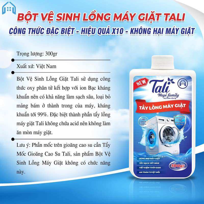 Tẩy lồng máy giặt tali