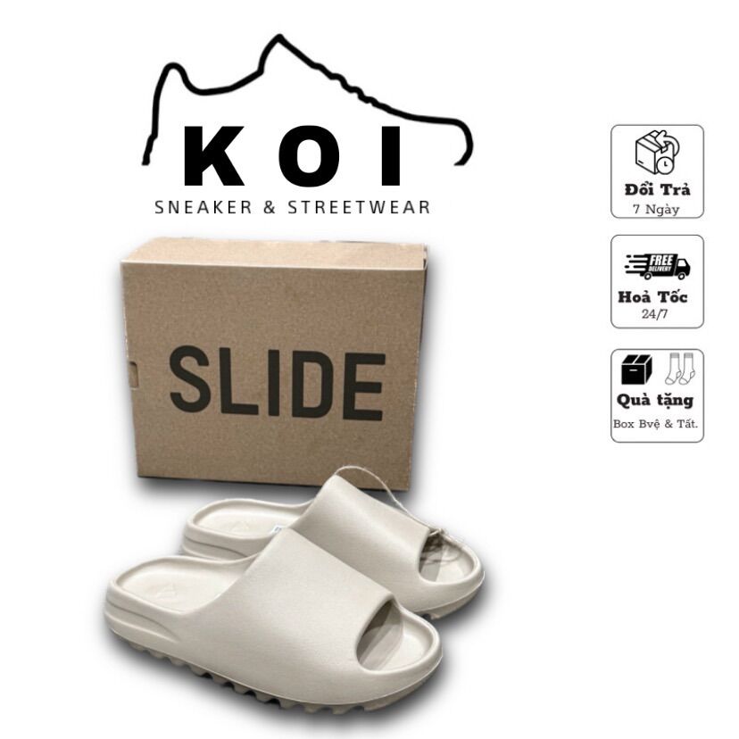 Dép cao su đúc nguyên khối, dép yz slide bản sần - koisneaker K012