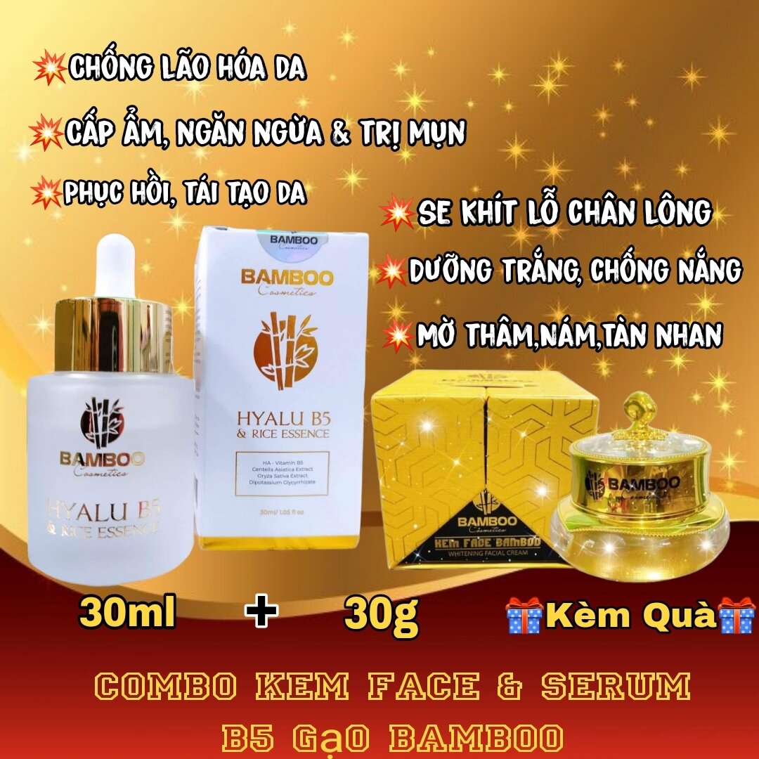 💢Mẫu mới💢Combo Kem Face và Serum Bamboo (kèm qUà)