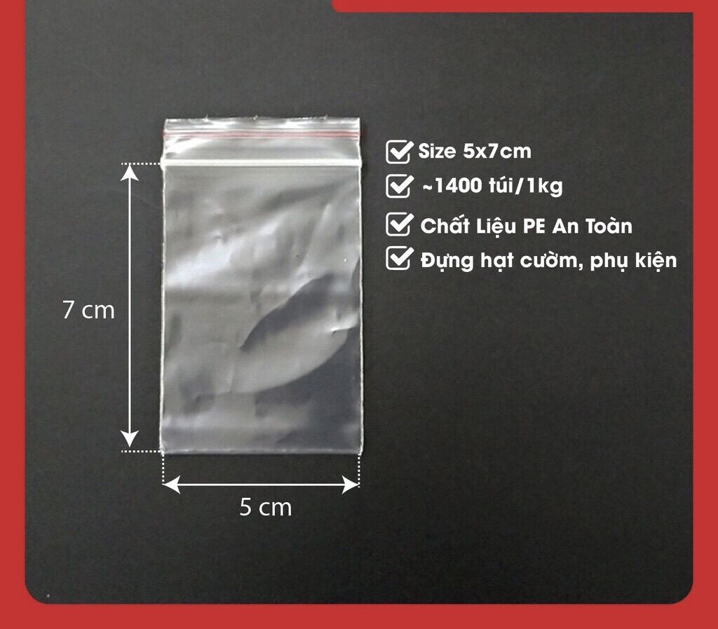 [HCM]1Kg Túi Zip Chỉ Đỏ