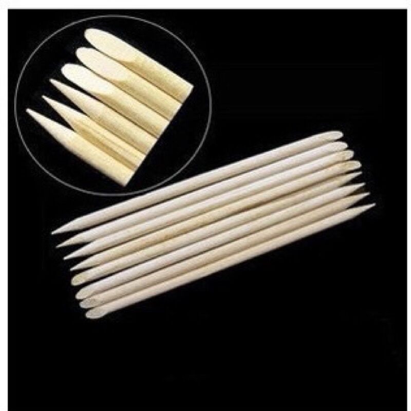 Set 2 que gỗ làm nail box, đẩy da chết, tháo móng