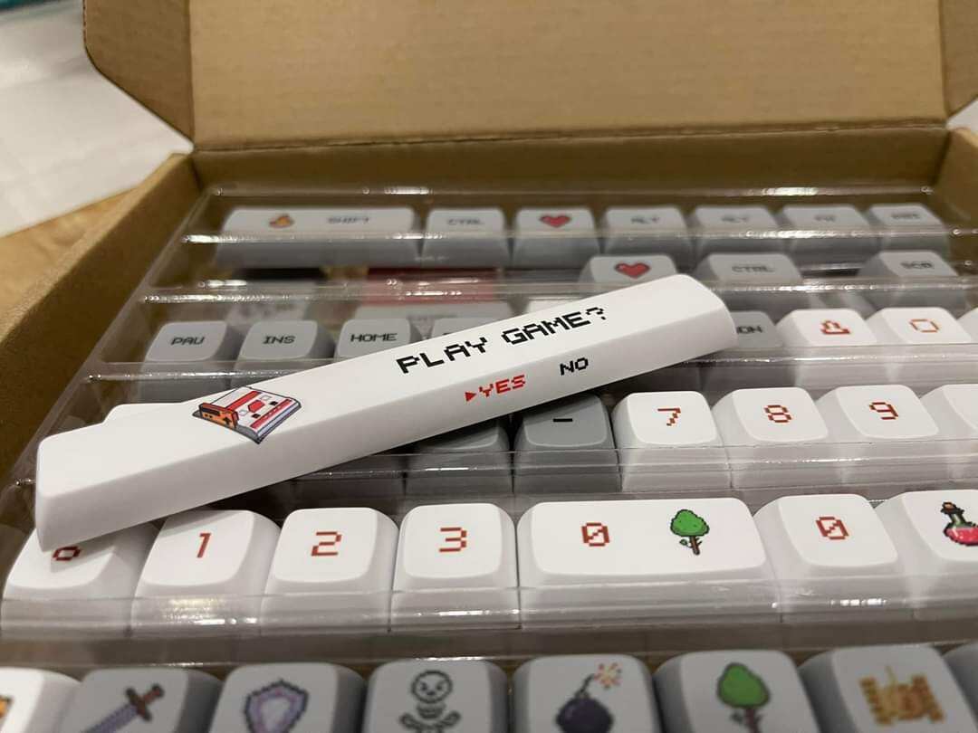 Keycaps PBT XDA Mario Grey White 104+22