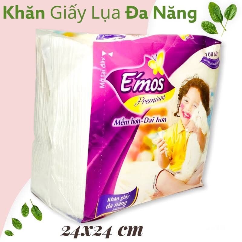 Combo 10 Khăn ăn vuông Emos 24x24 cm - Khăn giấy lụa