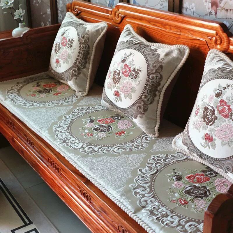 Bộ nệm lót ghế sofa mẫu hoa cao cấp