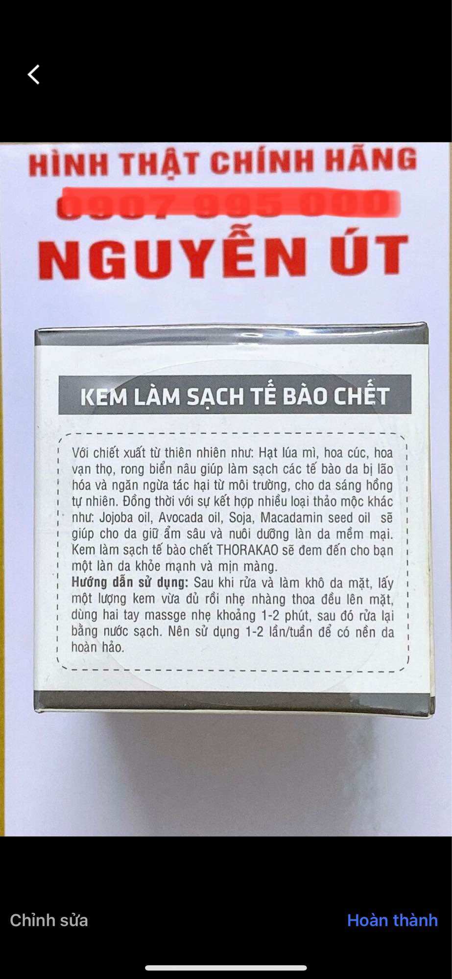 [HCM]kem làm sạch tế bào chết thorakao 45g