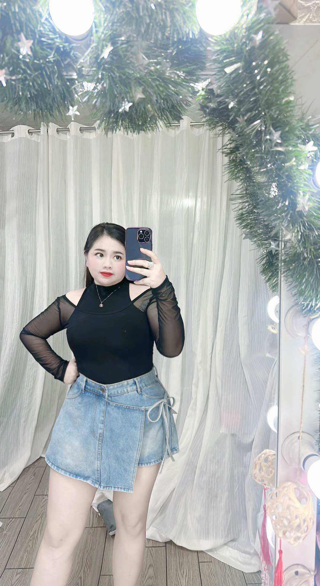 [Bigsize 60-90kg] Áo lưới phối yếm bigsize