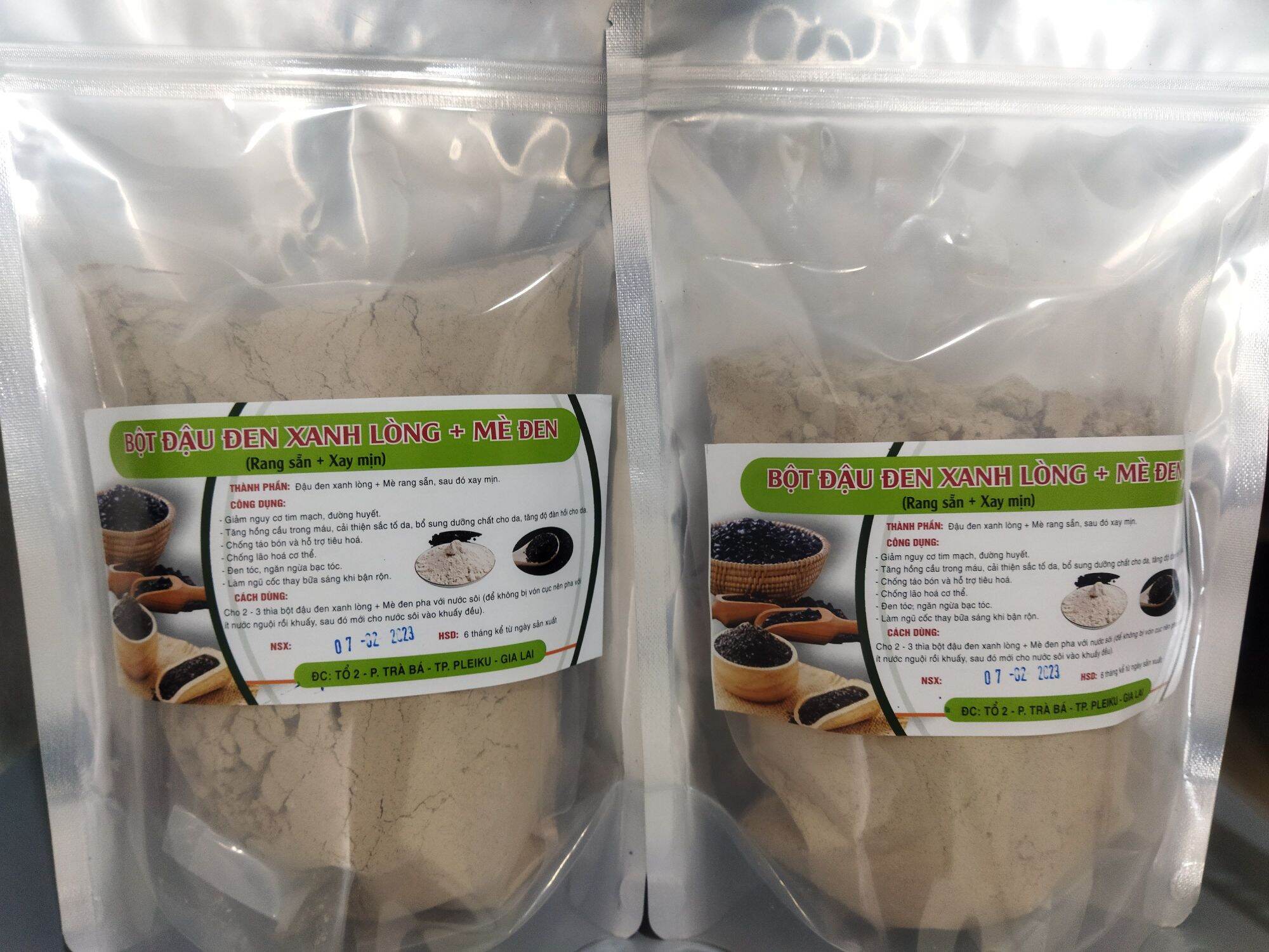 1kg bột đậu đen + mè đen rang sẵn xay mịn