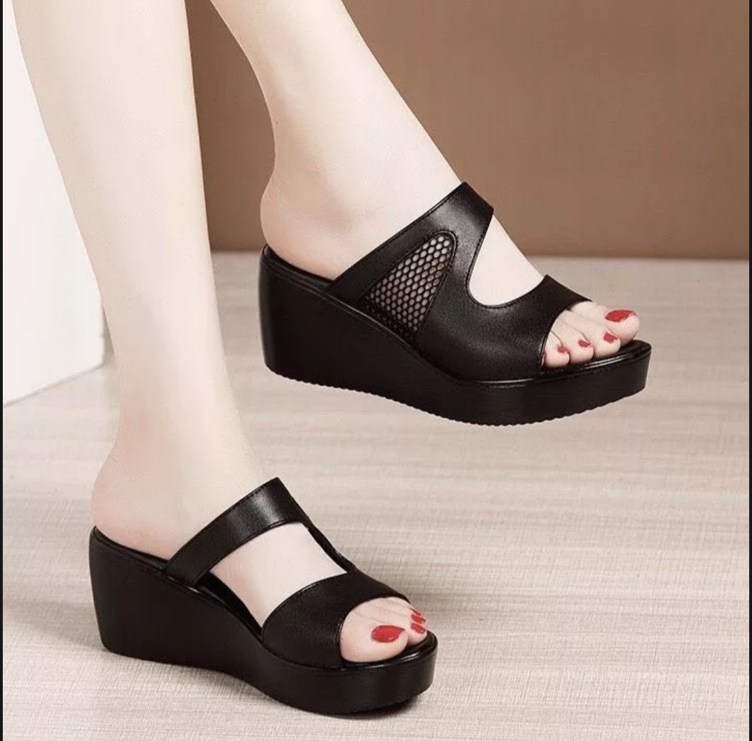 Dép đế xuồng PU 5f khoét hông xinh xắn