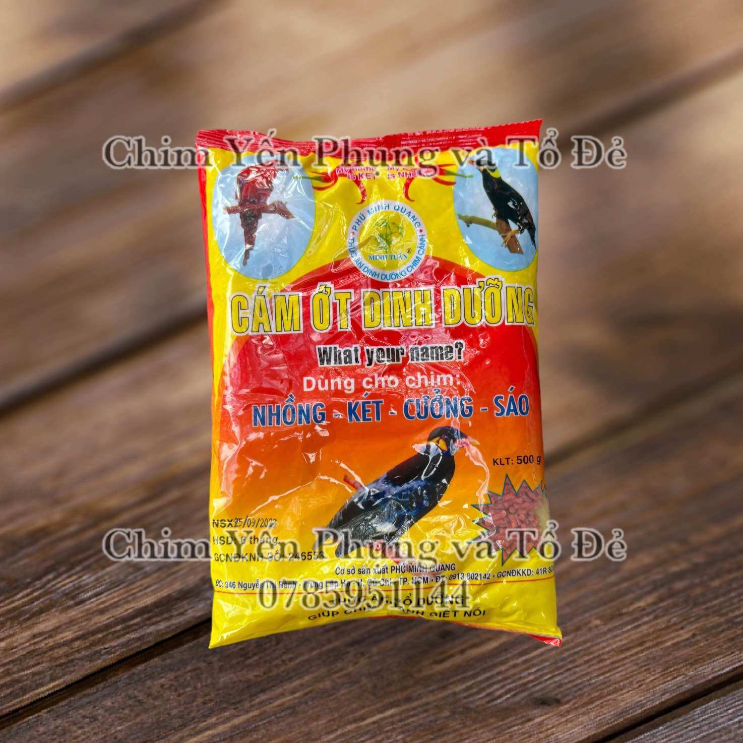 Cám Ớt Minh Tuân 500g - Thức Ăn Chim Nhồng, Két, Cưỡng, Sáo