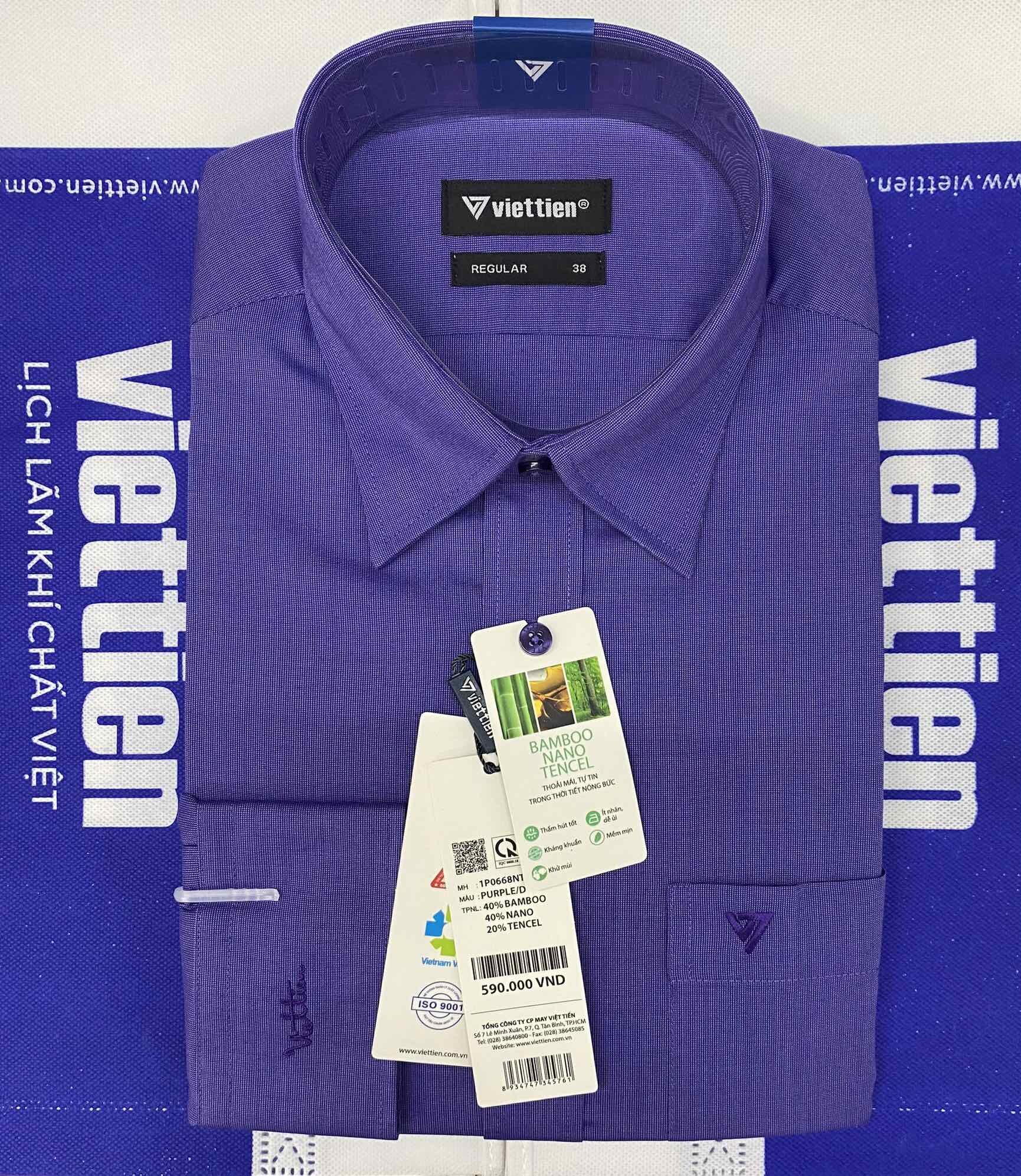 Áo sơ mi tay dài Việt Tiến form regular [1P0668]