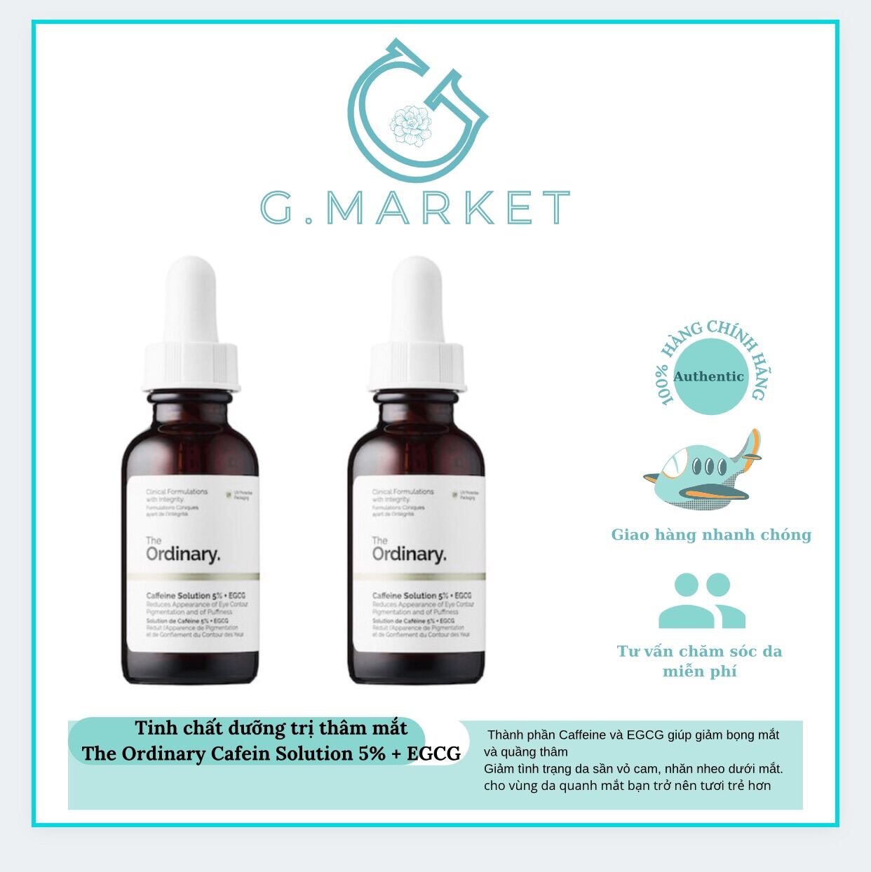 Serum dưỡng mắt The Ordinary Caffeine Solution 5% + EGCG