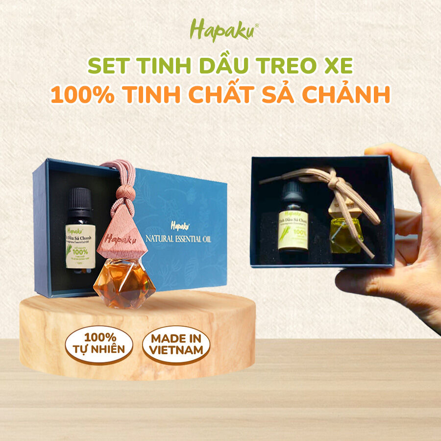 Tinh Dầu Sả Chanh Treo Xe Hương Tự Nhiên Thư Giãn Tinh Thần, Tập Trung Lái Xe Hapaku
