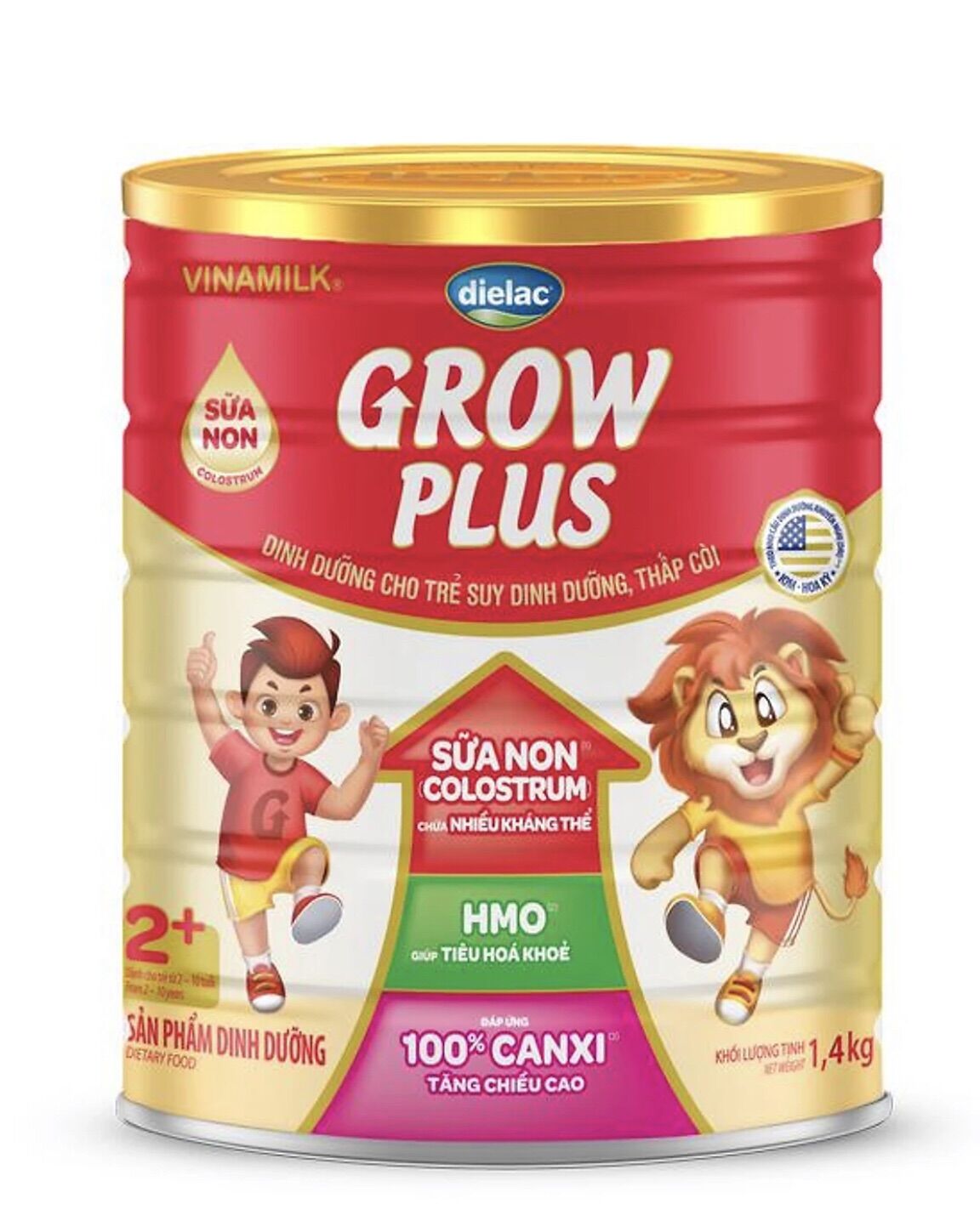 Sữa non grow plus 2+ 1,4kg dùng cho trẻ 2-10 tuổi date 2023
