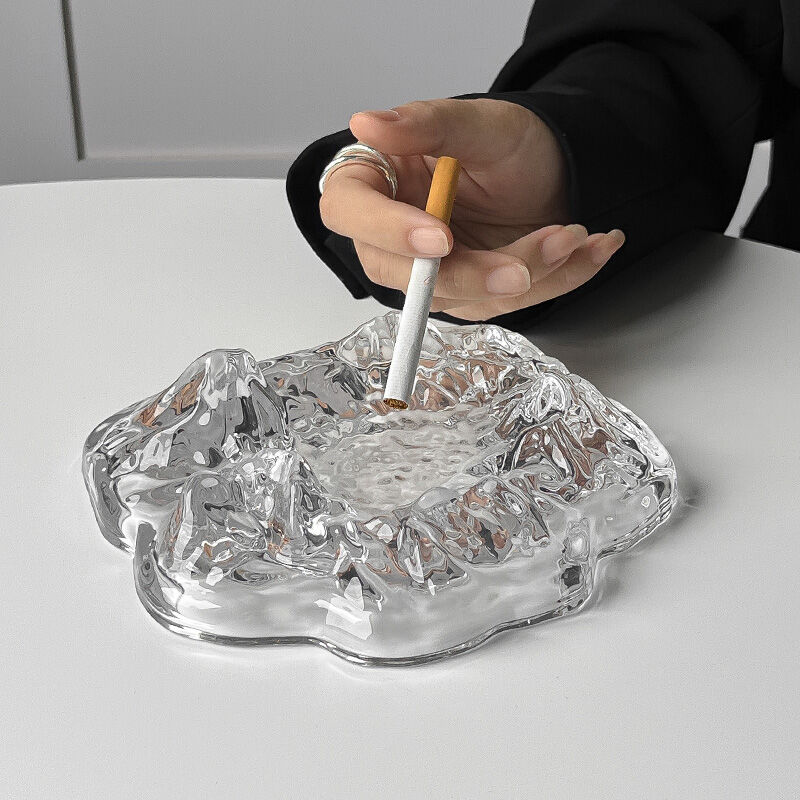 Nordic Style Iceberg Cigar Ashtray Home Decor Luxury Frosted Mountain View Living Room Decoration Gl