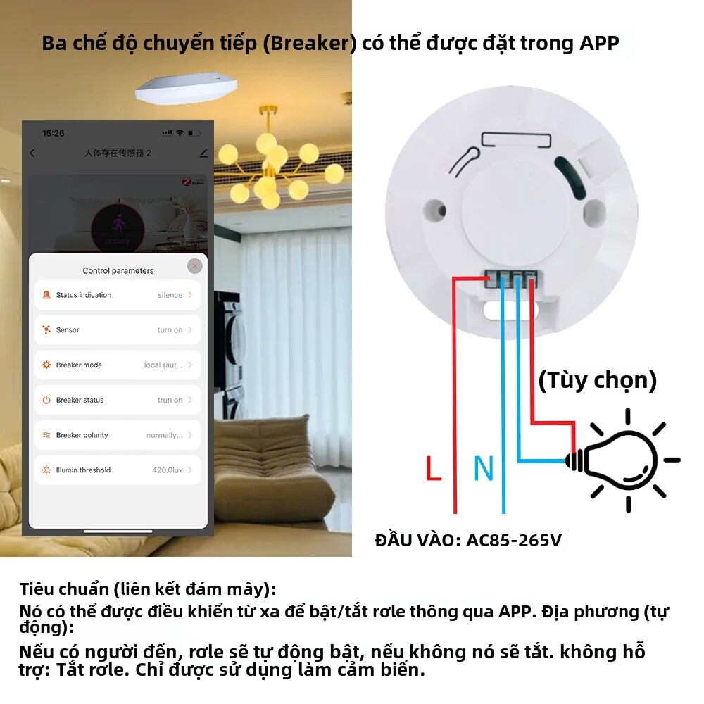 ZigBee 24G MmWave Radar Cảm Biến Chuyển Động Cho Công Tắc Đèn Tuya Cuộc Sống Thông Minh Tương Thích Cơ Thể Con Người Hiện Diện Phát Hiện 110/220V Nhà Tự Động Hóa