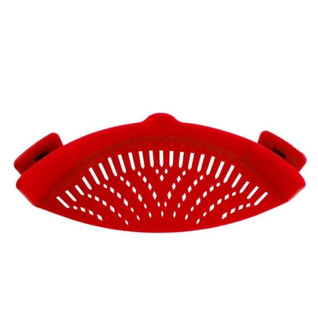 Phổ silicone clip trên pan nồi lọc chống tràn pasta nồi lọc cấp thực phẩm trái cây colander cho mì ống trái cây rau