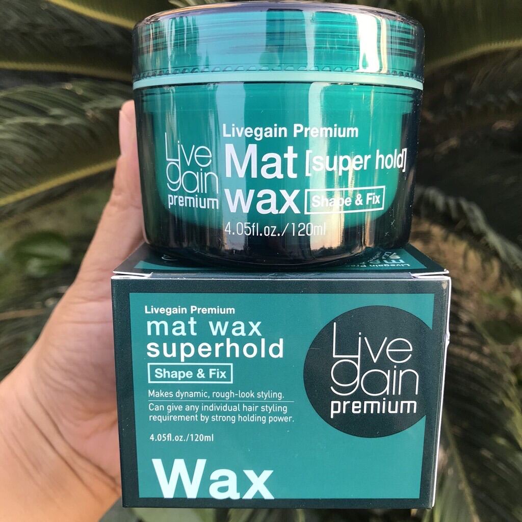 Sáp tạo kiểu độ cứng mờ LiveGain Premium Mat Wax - Super Hold 120ml