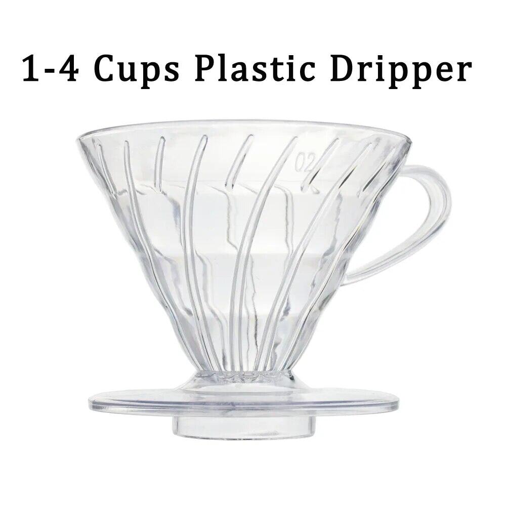 Tái sử dụng cà phê nhỏ giọt nhựa lọc cà phê cho đổ qua Barista cà phê pha cà phê Phễu lọc Cup1-2Cups/1-4cups