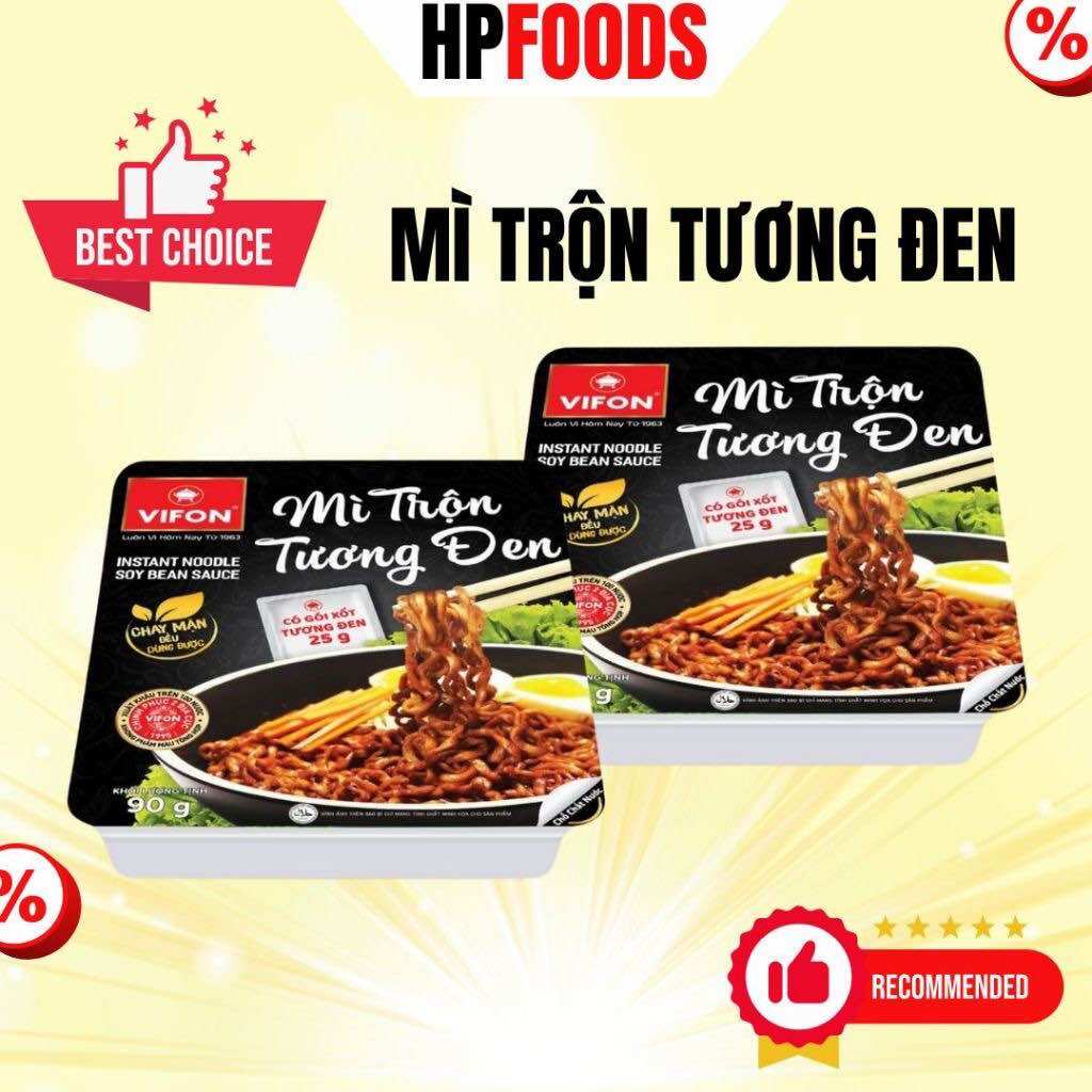 Mì xào sốt tương đen Vifon khay 90g-1 khay mì trộn tương đen ăn liền hiệu Vifon