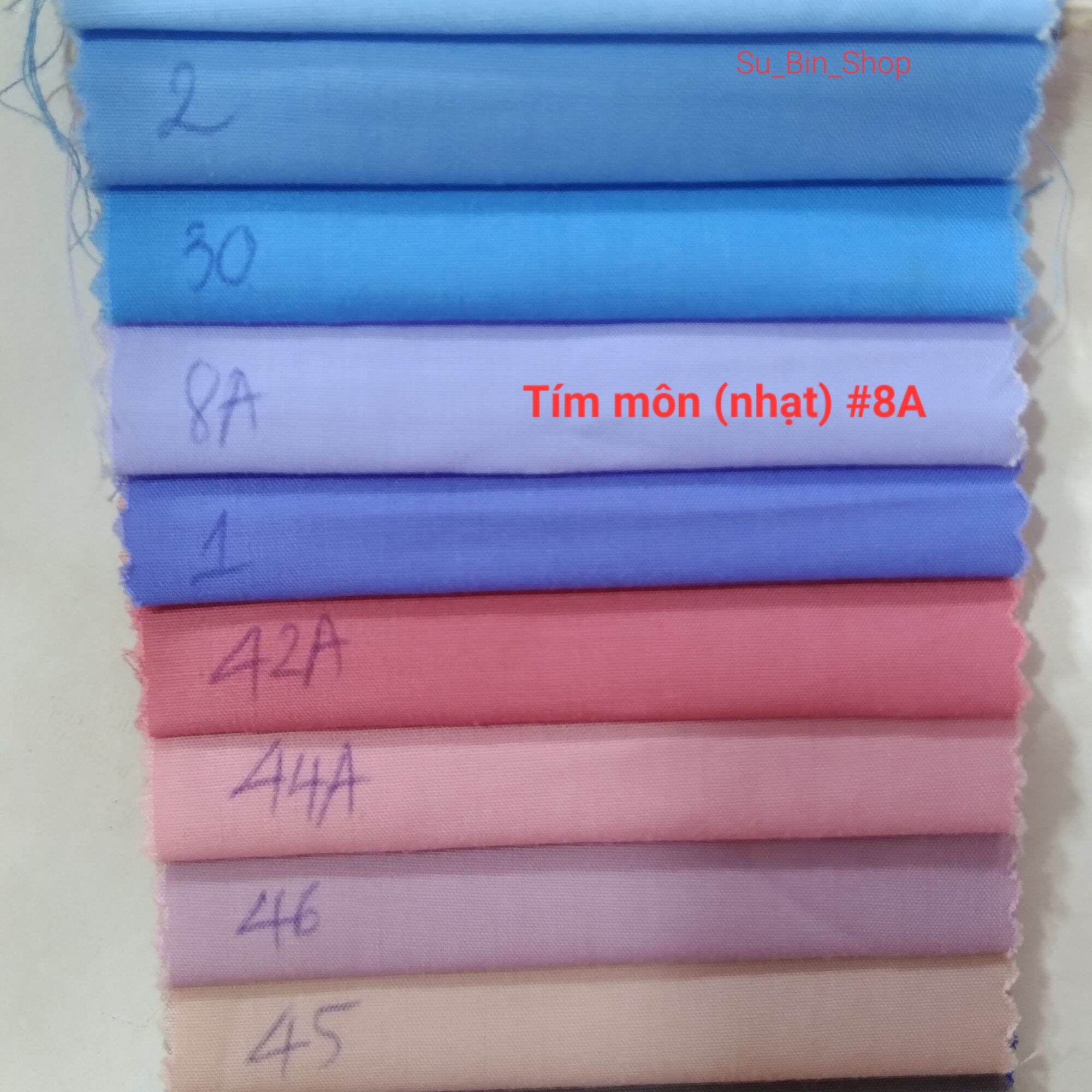 Vải kate silk 3 màu tím may áo sơ mi