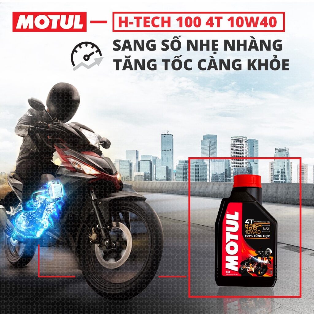 MOTUL H - TECH 100 4T 10W40 [ 100% TỔNG HỢP ]