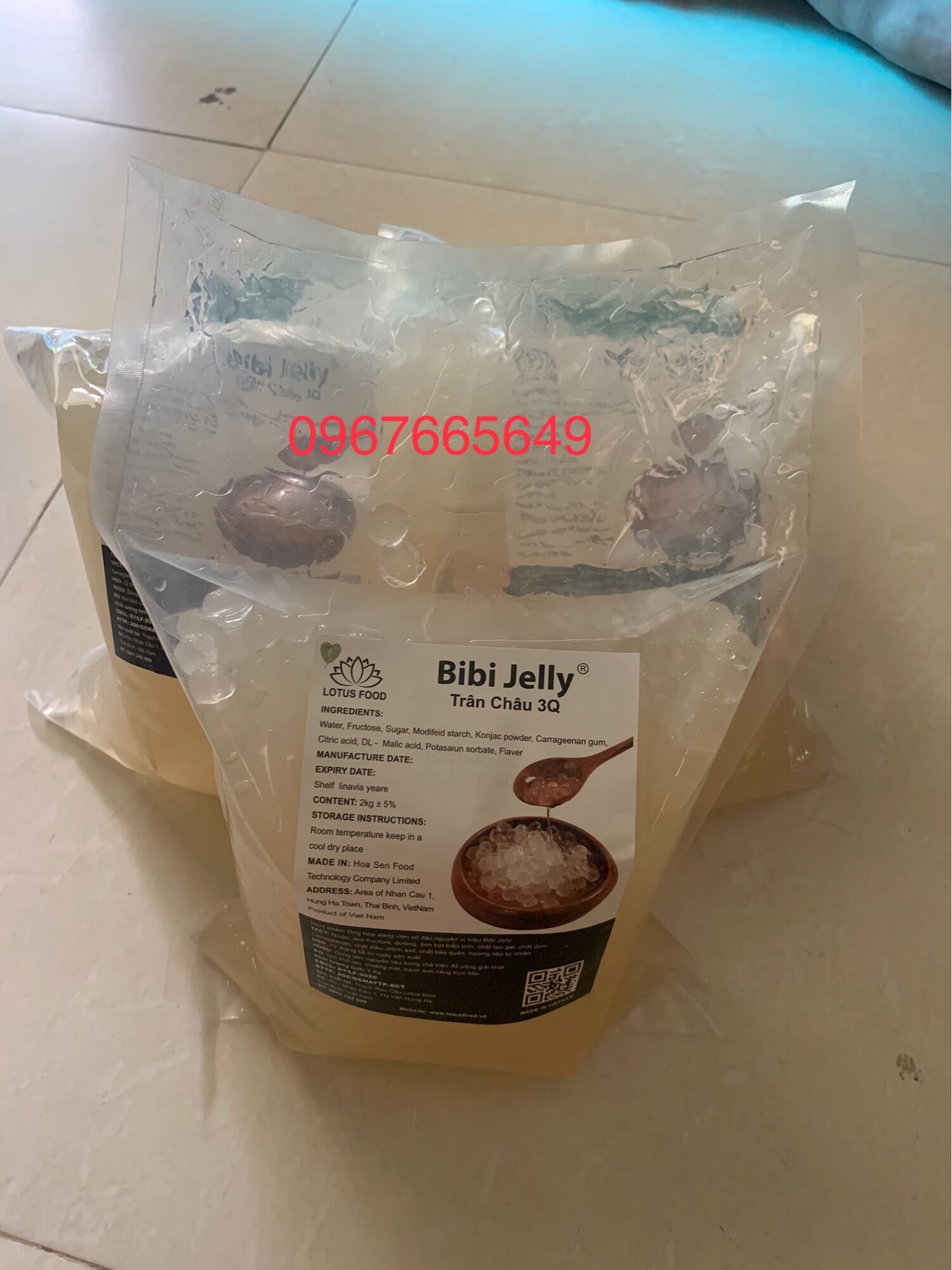 Trân châu trắng / trân châu đen 3Q BIBI Jelly ( thạch 3Q bibi jelly - 2kg/ túi )