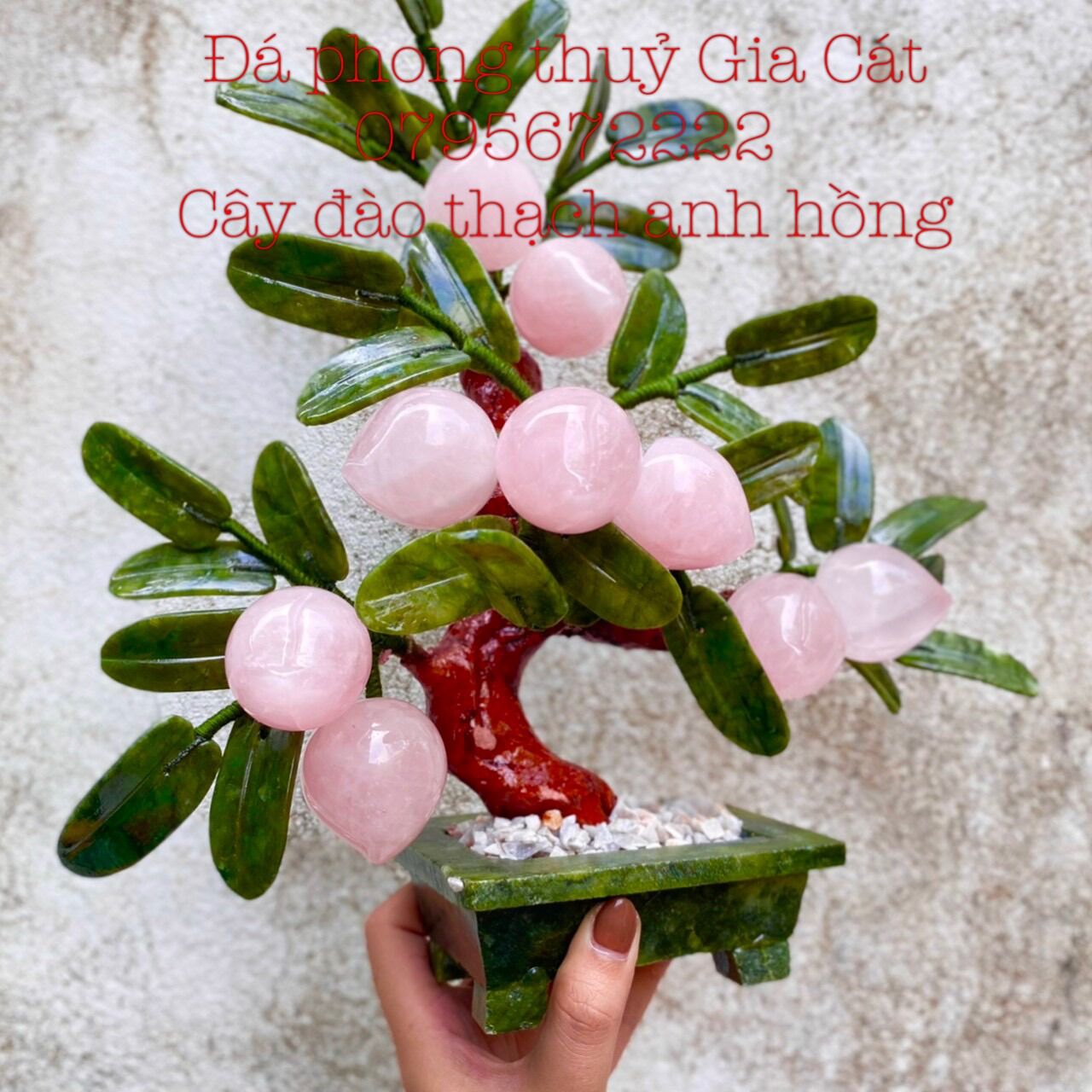 Cây đào thạch anh hồng 9 quả kiểm định