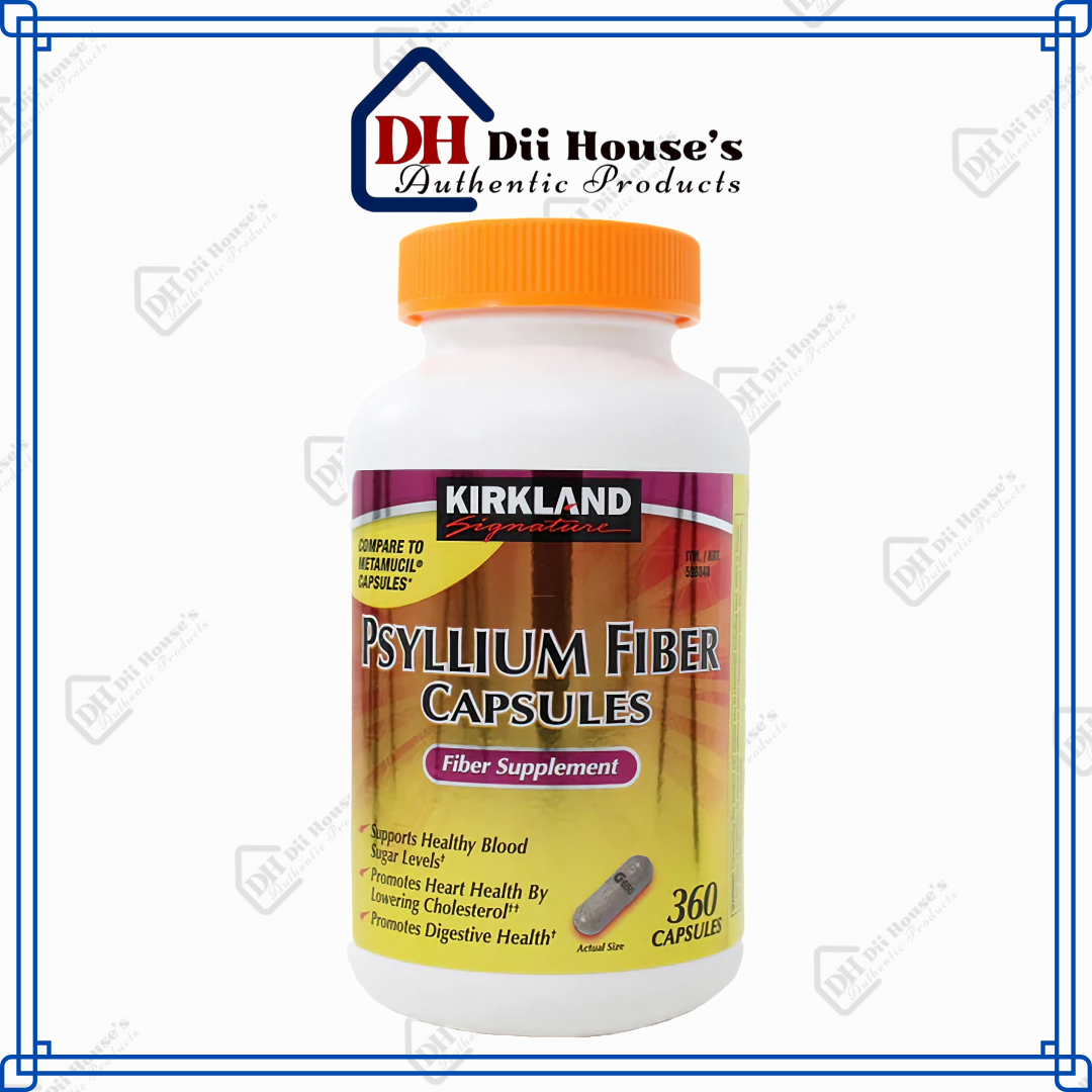 Kirkland Psyllium Fiber Capsules 360 viên - Viên Uống Bổ Sung Chất Xơ.
