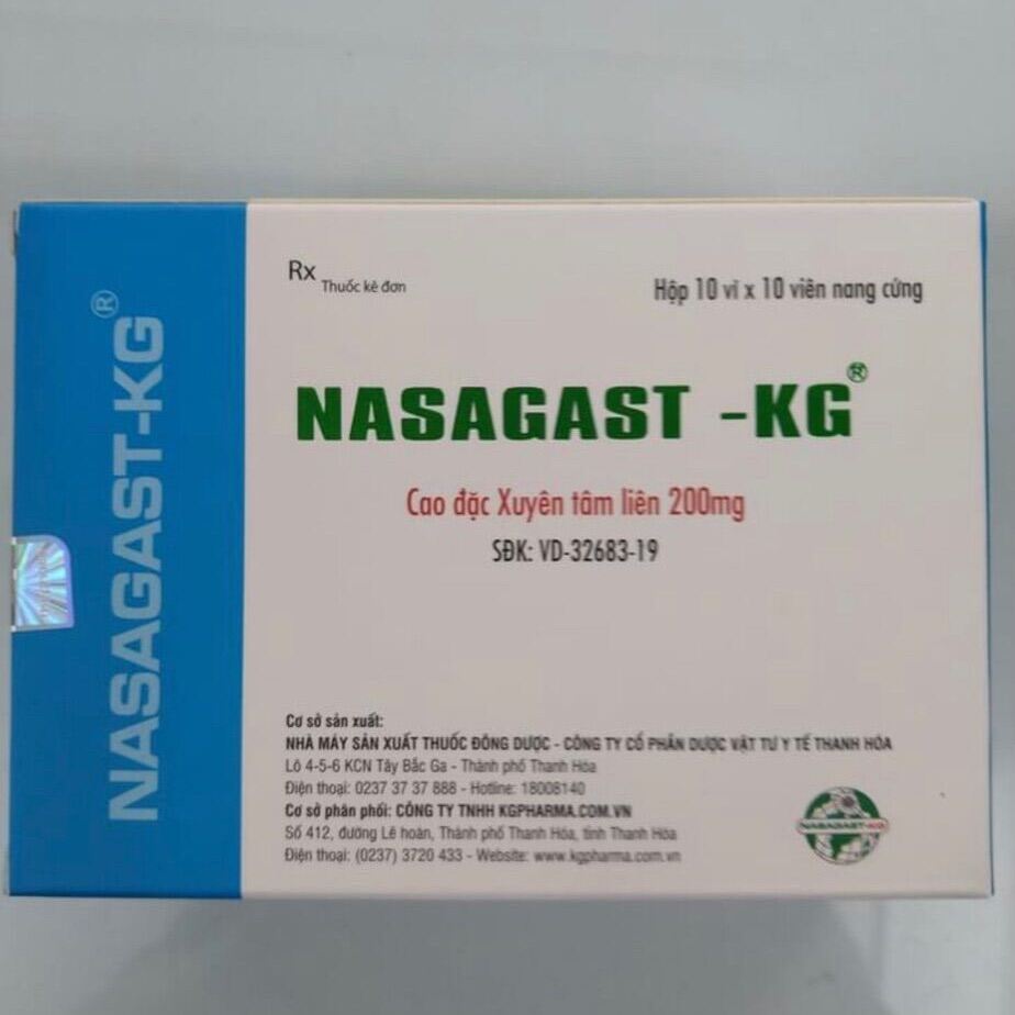 Nasagast Cao Đặc Xuyên Tâm Liên 200Mg Hộp 100 Viên