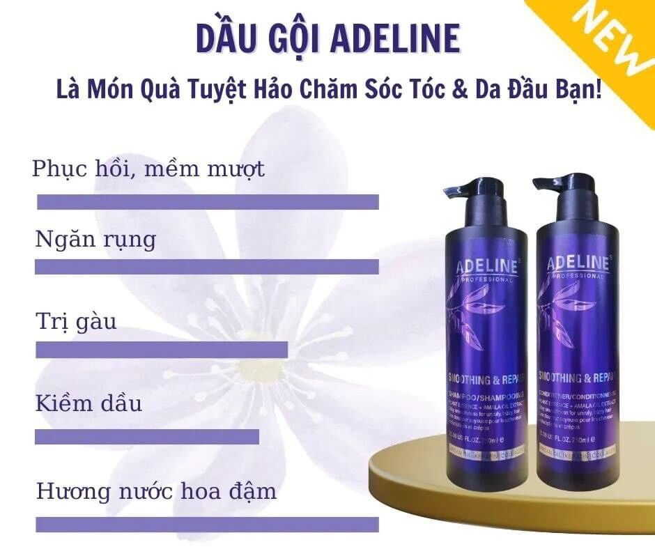 Cặp gội xả, dầu gội dầu xả Phục hồi tóc khô xơ, hư tổn, phục hồi chuyên sâu, mềm mượt, ngăn gàu, ngăn dầu, giảm gãy rụng , hương hước hoa thơm lâu ADELINE Professional 750ml